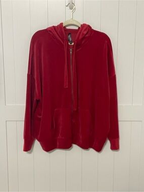 Torrid Deep Red Soft Plush Zip-Up Hoodie Jacket